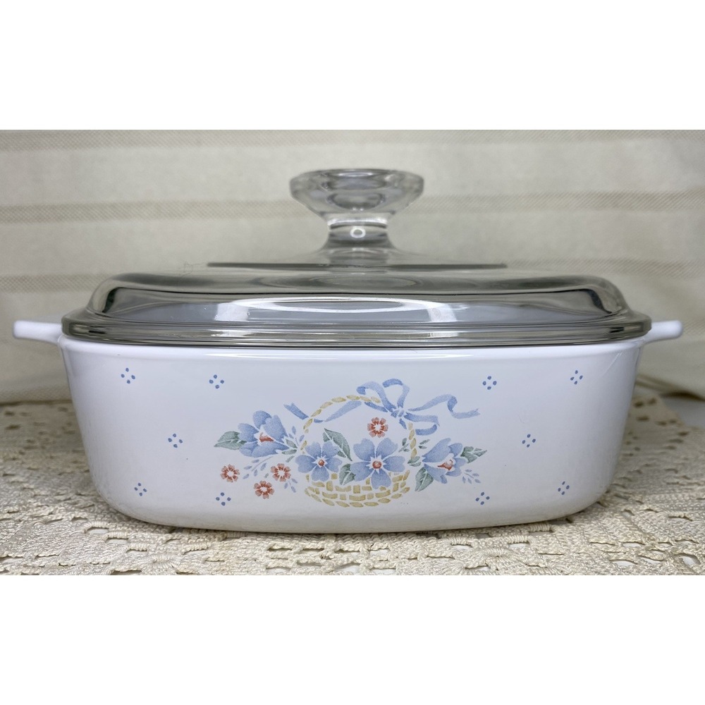Vintage Corning Ware Country Cornflower A-1-B 1 Liter Casserole Dish Lid A-7-C